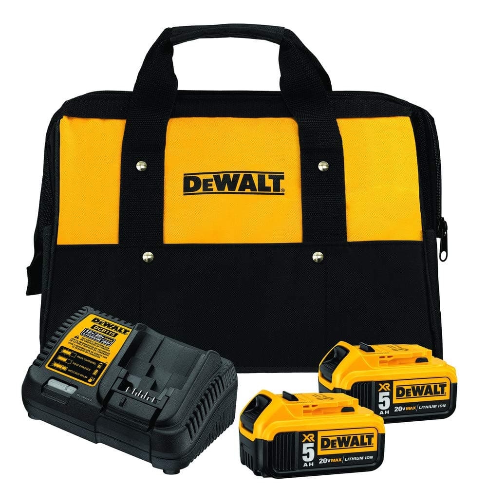 DEWALT 20V MAX Battery Starter Kit with 2 Batteries, 5.0Ah (DCB205-2CK)