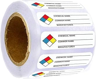 SDS Stickers/MSDS Stickers for Chemical Safty Data 1 X 3 Inches - Chemical Identifying and Labeling Sticker Decals - 250 HIMG Write-in Labels