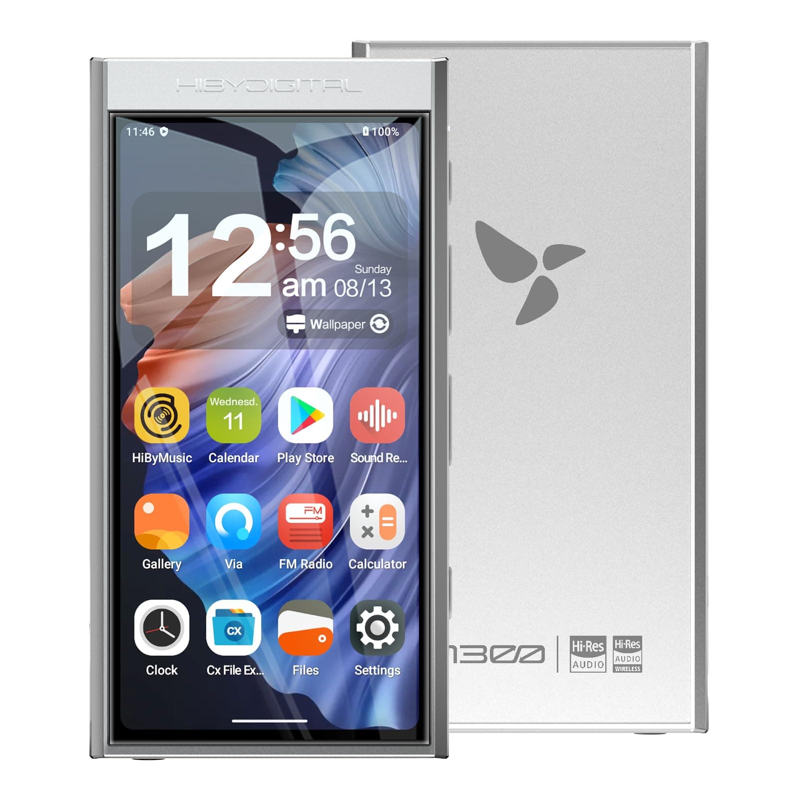 HiBy Digital M300 Android MP3 Player with Bluetooth and WiFi Streaming Player Android 13 Snapdragon 665 HiFi Audio (PCM/DSD) FM Radio Speaker Touchscreen 32GB + 2TB Expandable Storage