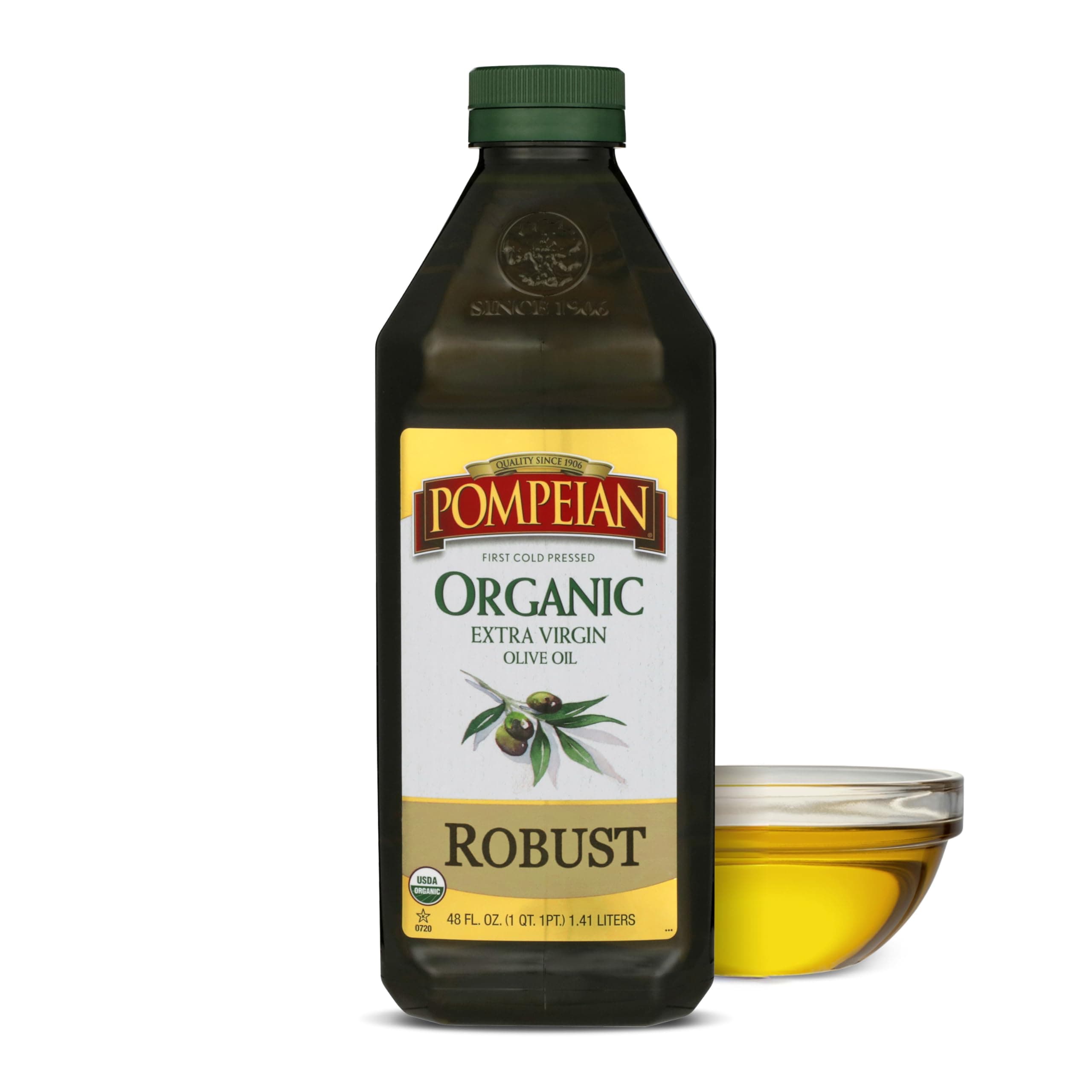 Pompeian USDA Organic Robust Extra Virgin Olive Oil, Contains Polyphenols, Fi...