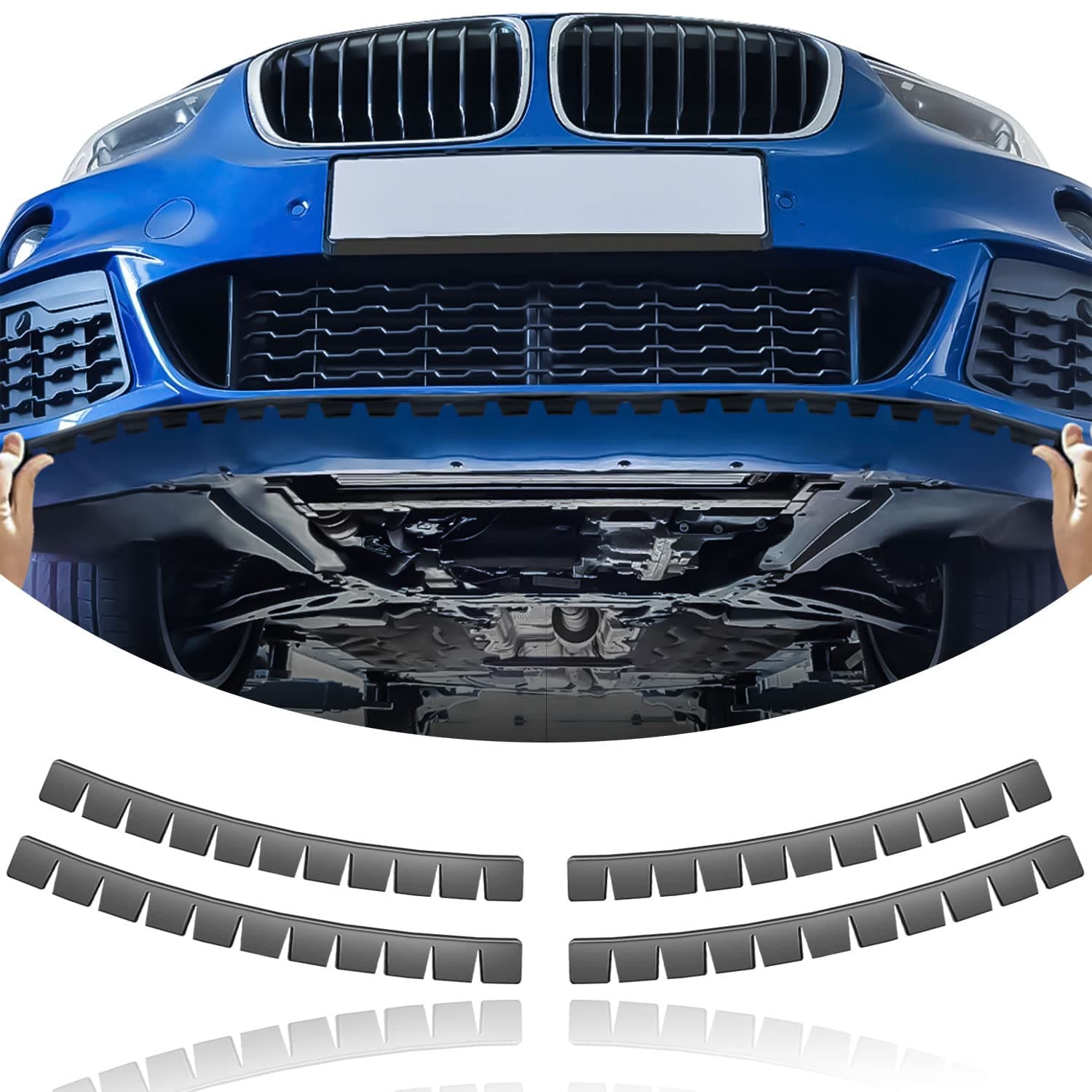 - 4 Pack Bumper Scrape Guard for Cars Front Bumper Protector Luxury car for Cars Anti-Scratch Bumper Scrape Guard Skid Plate DIY Kit Bumper Buddy