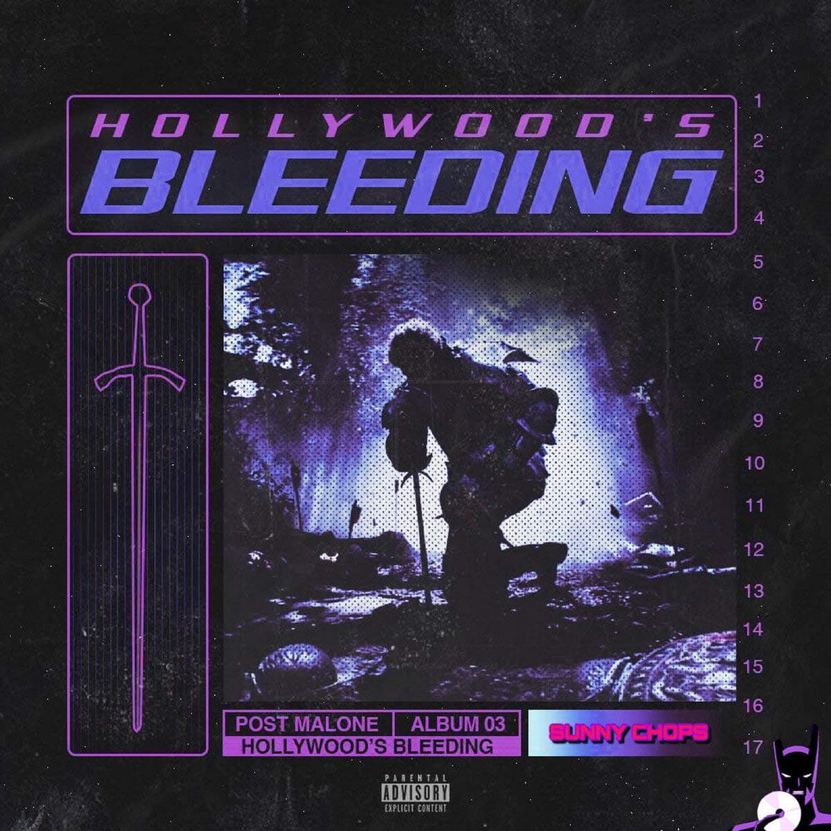 Post Malone Hollywood’s Bleeding Poster Print Decor Gift