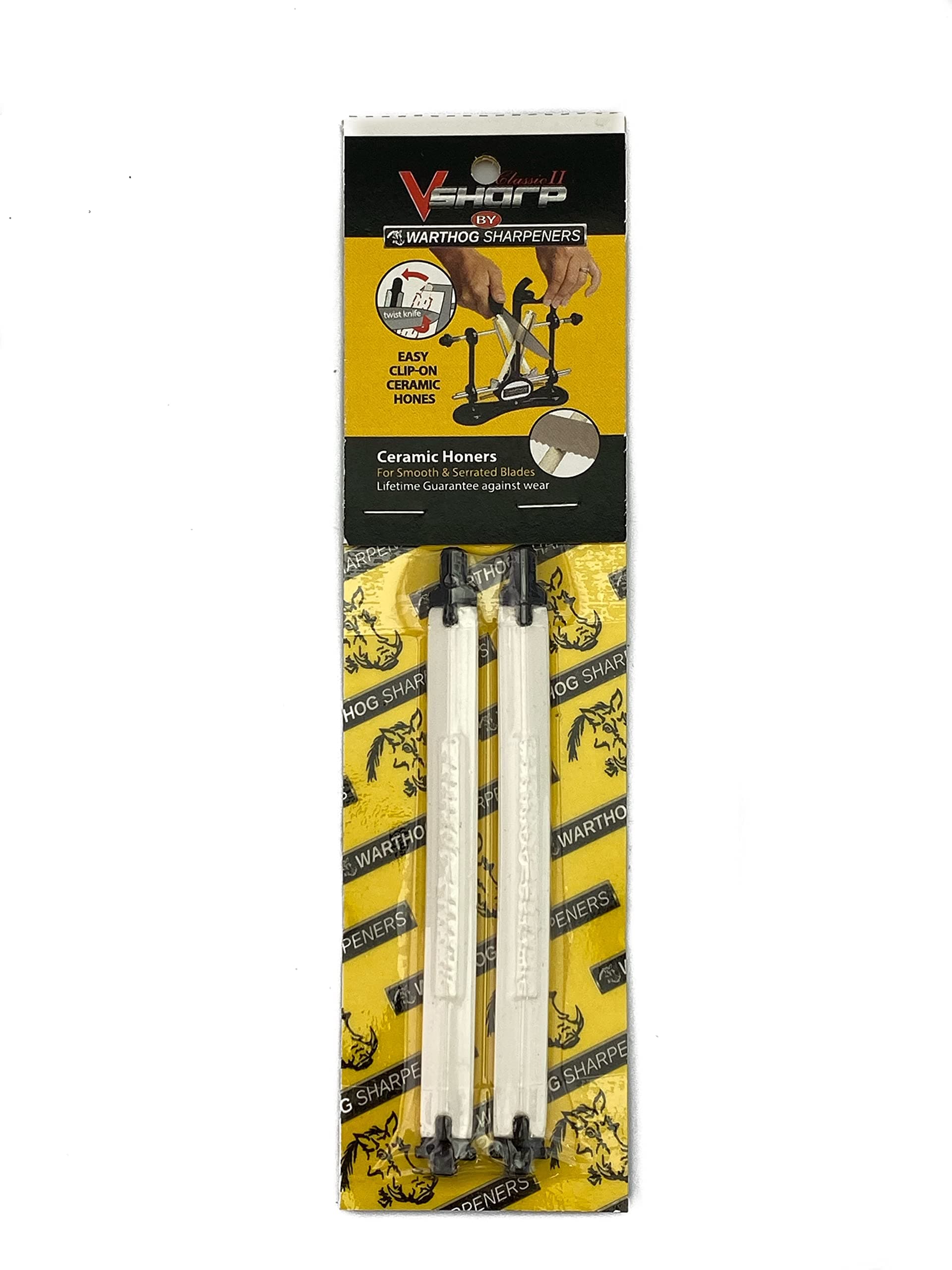 Warthog Sharpeners Classic II & A4 Ceramic Hone, Two Replacement Stones for the V-Sharp Classic II & A4 Knife System, For Knives with Smooth or Serrated Edges