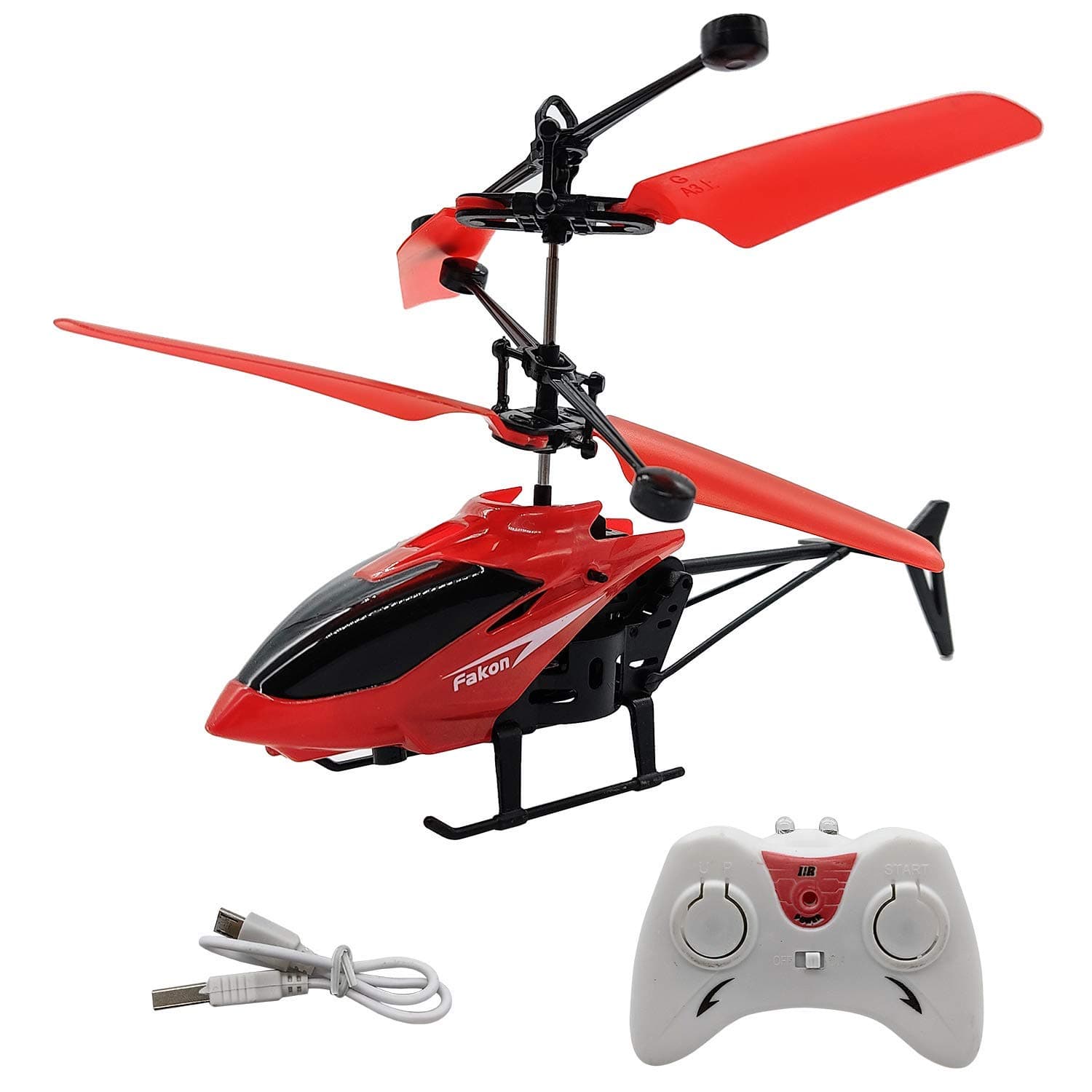 RC Helicopter with Hand Gravity Sensor, Flying Remote Control Toy, Charging with 3D Light & Safety Sensor for Kids Age 4+ Years I Pack of 1 (Red)