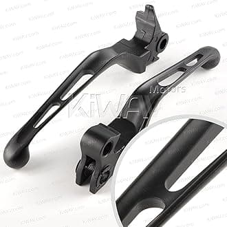 KiWAV Slotted 10201B Black Aluminum Levers compatible with 96-07 compatible with Harley Touring , Dyna, Sportster