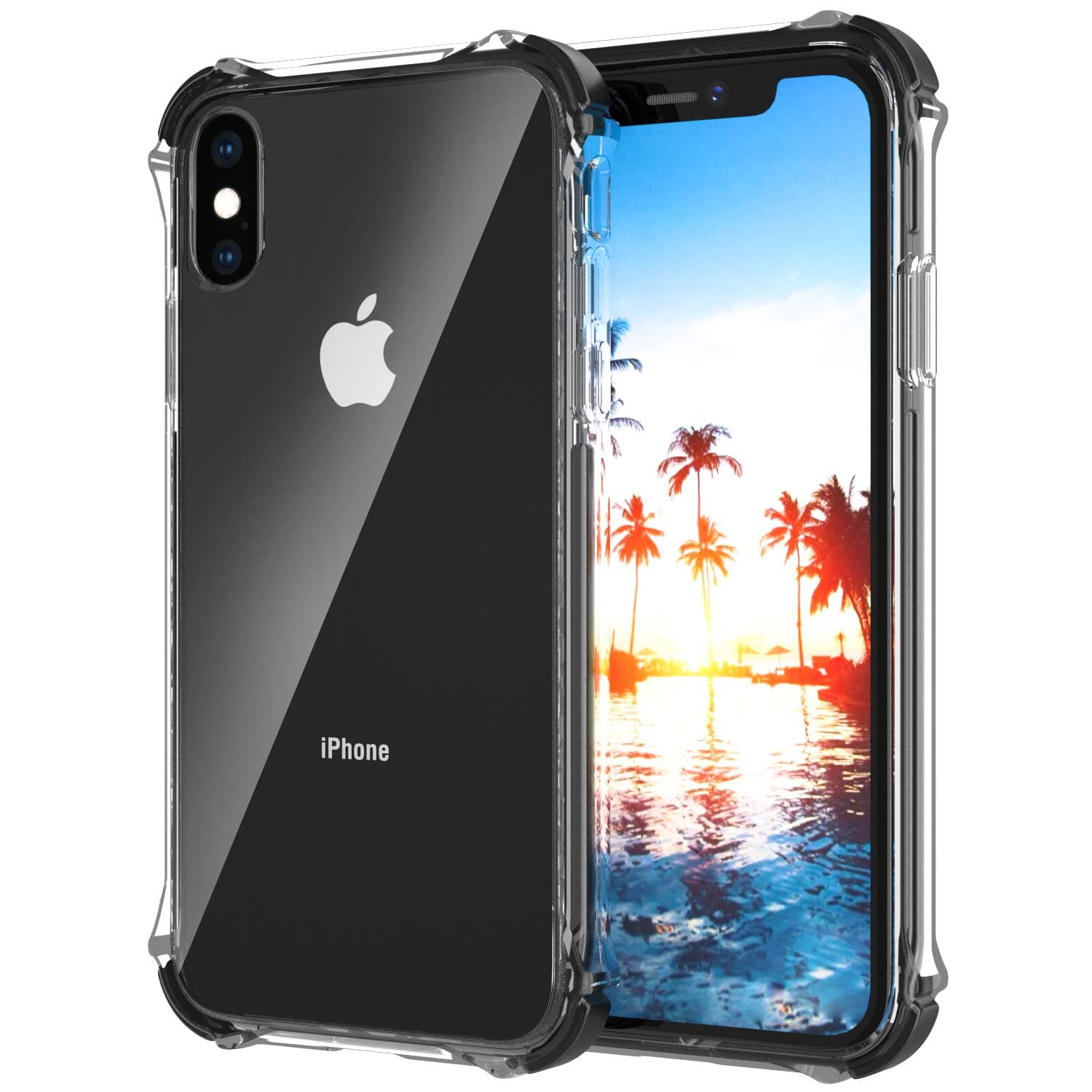 EFFENX iPhone Xs Max Case-Clear Thin Slim Heavy Duty Protective Hard Cover Case with Solf TPU Shockproof Bumper for iPhone Xs Max 6.5 inch