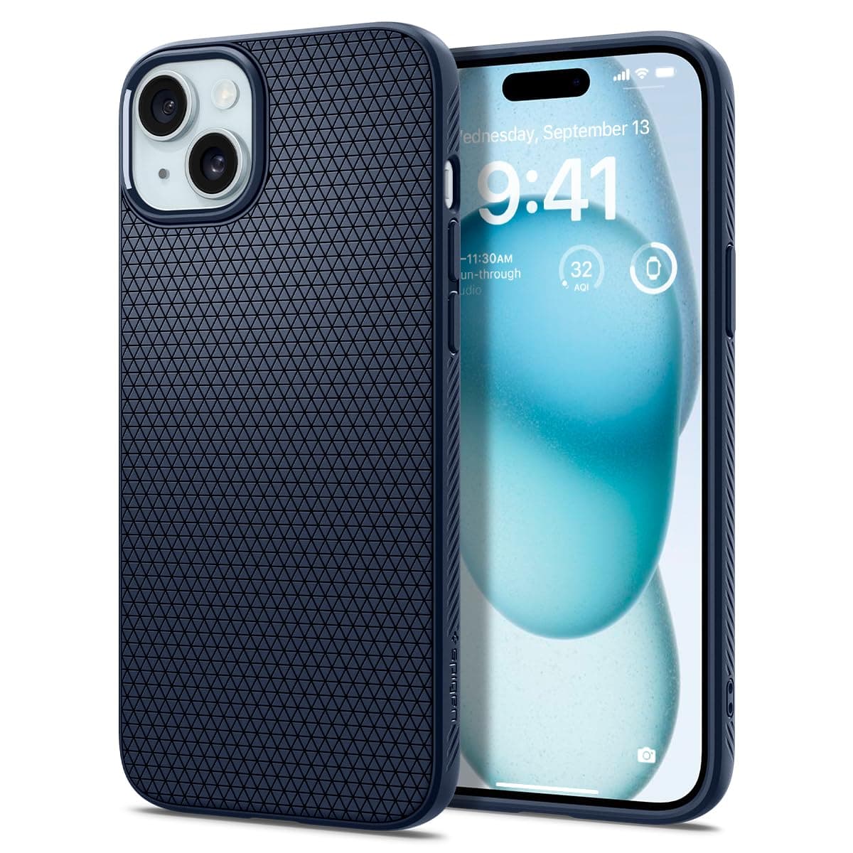 Liquid Air Back Cover Case for iPhone 15, Durable Protection, Air Cushion Technology - TPU | Navy Blue