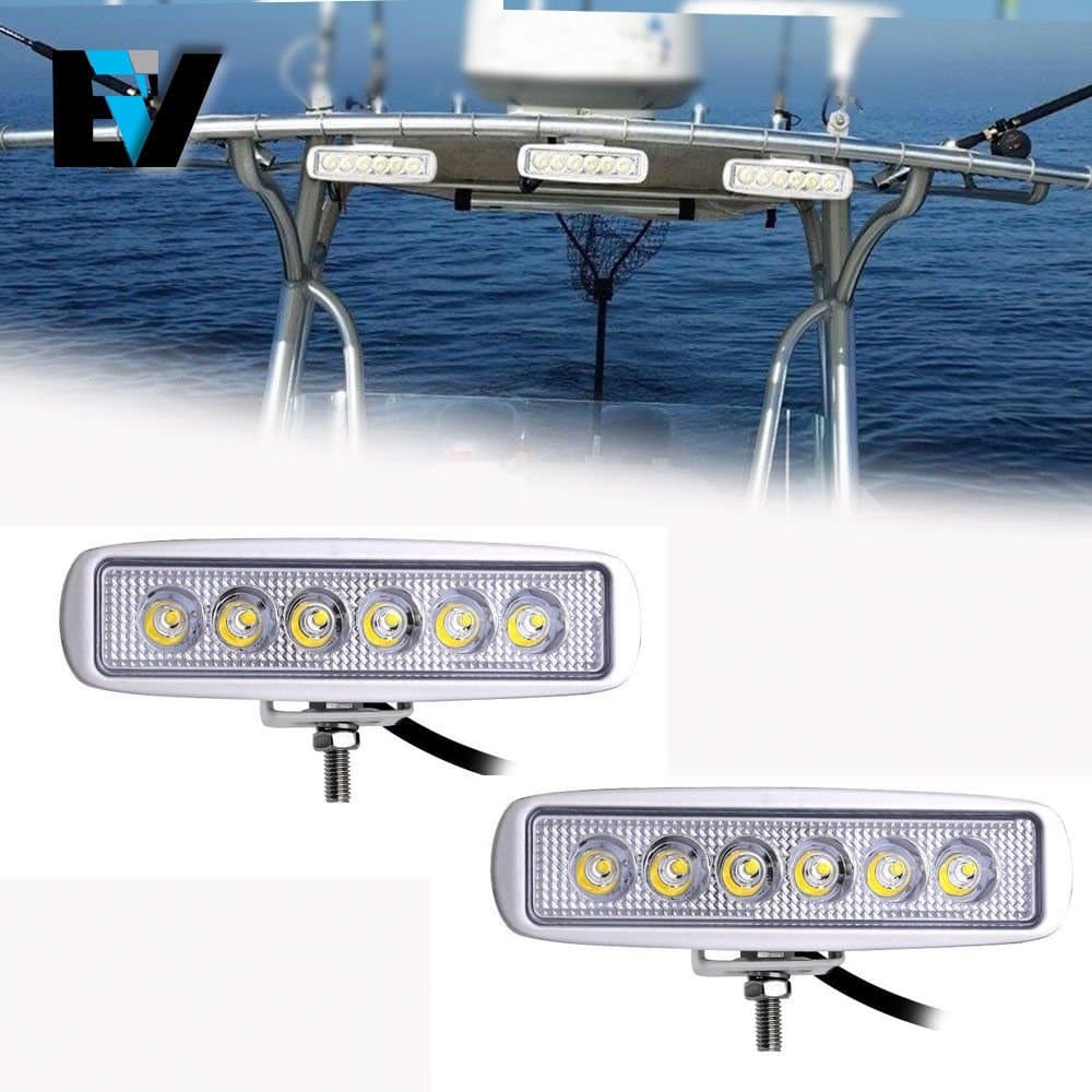 2PCS Spreader LED Deck/Marine Lights for Boat (Flood Light) 12V 18W White by RICHYN