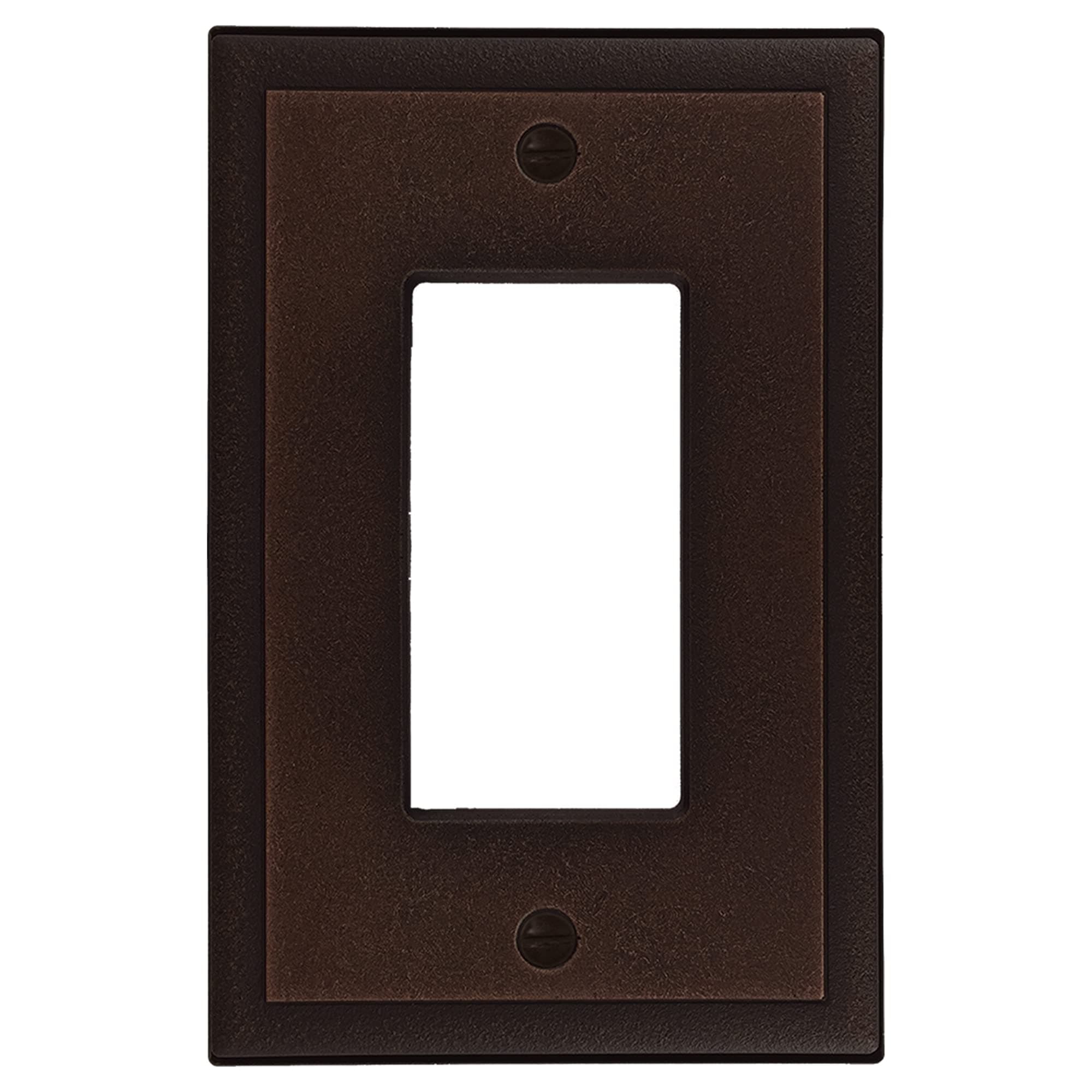 QDÉCOR Single Rocker Light Switch Plate, Electrical Wall Plate 1 Gang Single Decorator Switch Cover, Decorative Ambient Design, Oil Rubbed Bronze Finish