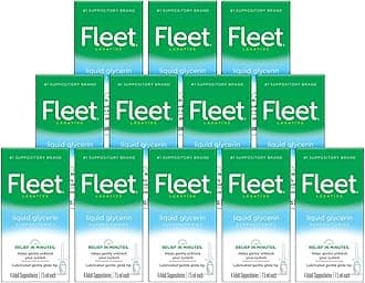 Fleet Liquid Glycerin Suppositories for Adult Constipation, 7.5 mL, 4 Bottles (12 Pack)