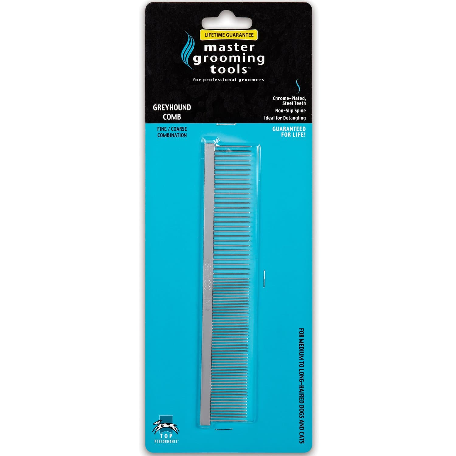 Fine/Coarse Steel Greyhound Comb