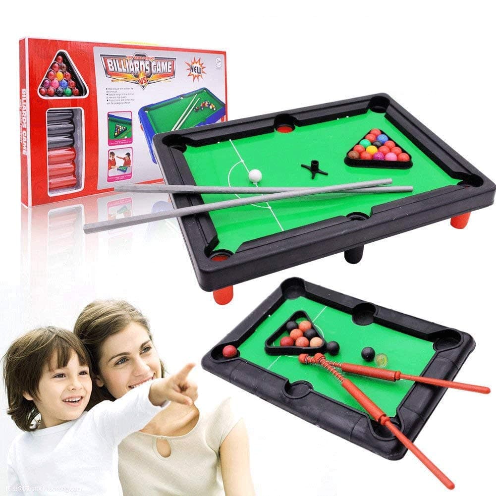 Mini Tabletop Pool, Billiards Game Tabletop Pool Petite Billiards with Smaller Mini Pool Table for Adult and Chindren, 2 PCS