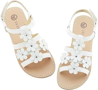 SKABIUGirls Sandals Kids Strap Flat Sandals Open Toe Summer Flower Casual Sandals
