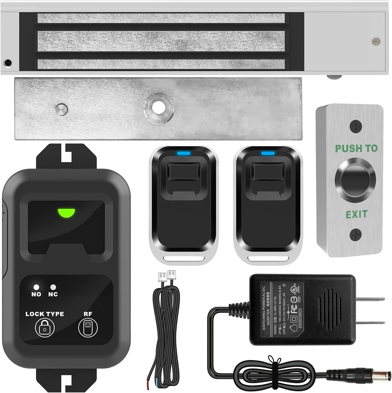 UHPPOTE Access Control Outswinging Door 600lbs Force Electromagnetic Lock & Remote Control kit