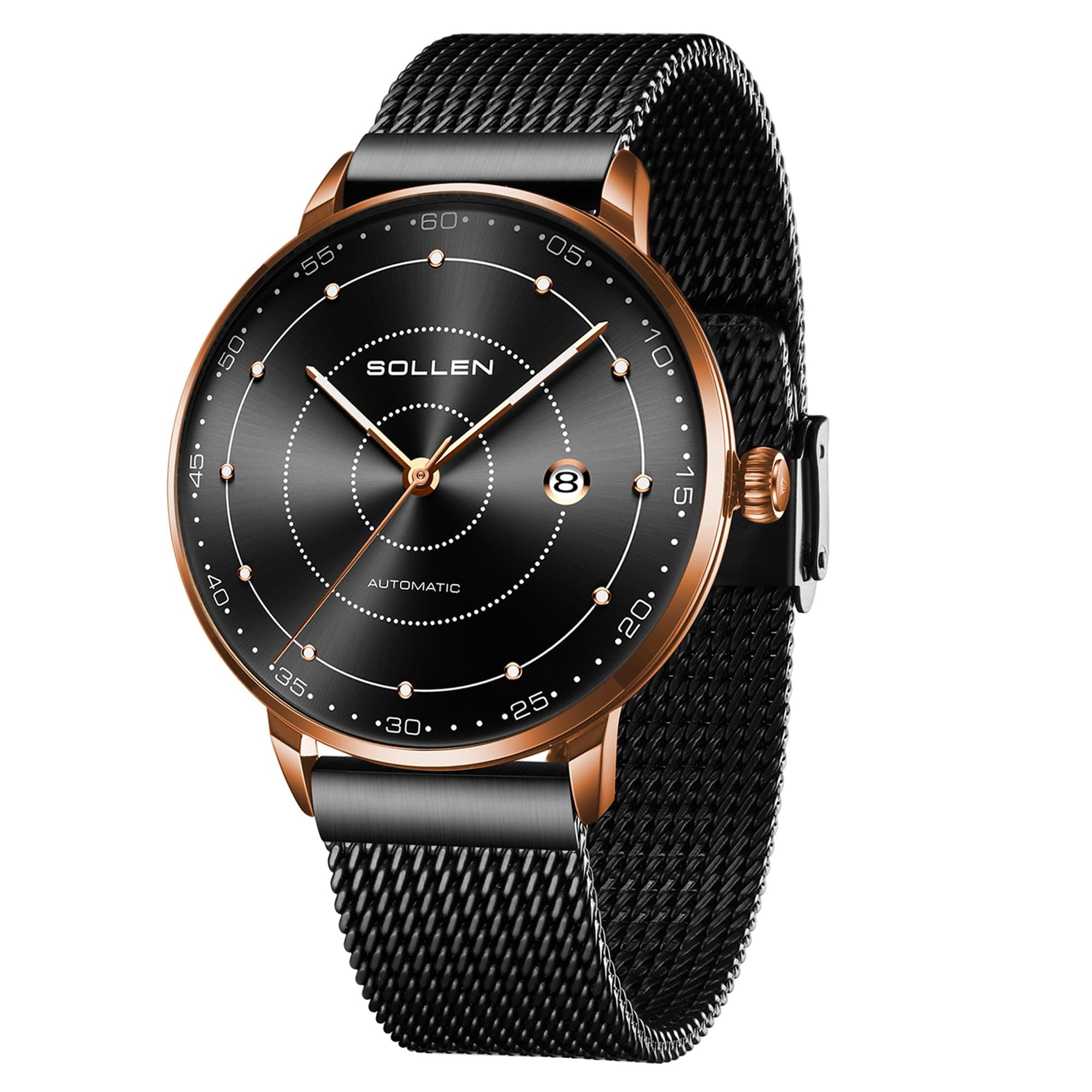 Automatic Self Winding Watches for Men, Mens Automatic Watch, Mechanical Stainless Steel 3 ATM Waterproof Luminous Luxury Dress Men's Wrist Watches with Calendar, Minimalist Watch Gifts for Men