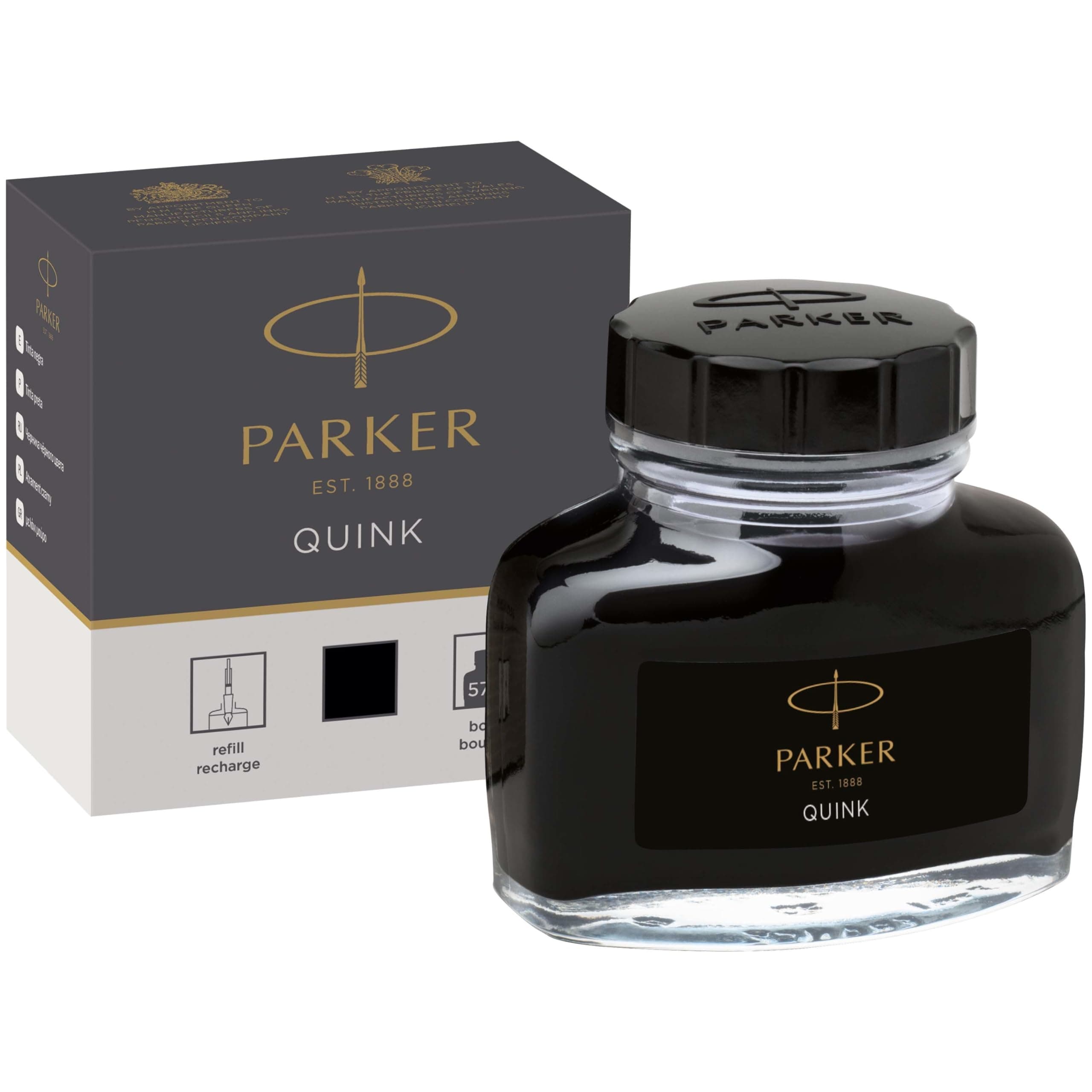 Parker 1950375 Super Quink Permanent Refill Ink Bottle, 56.70 g - Black