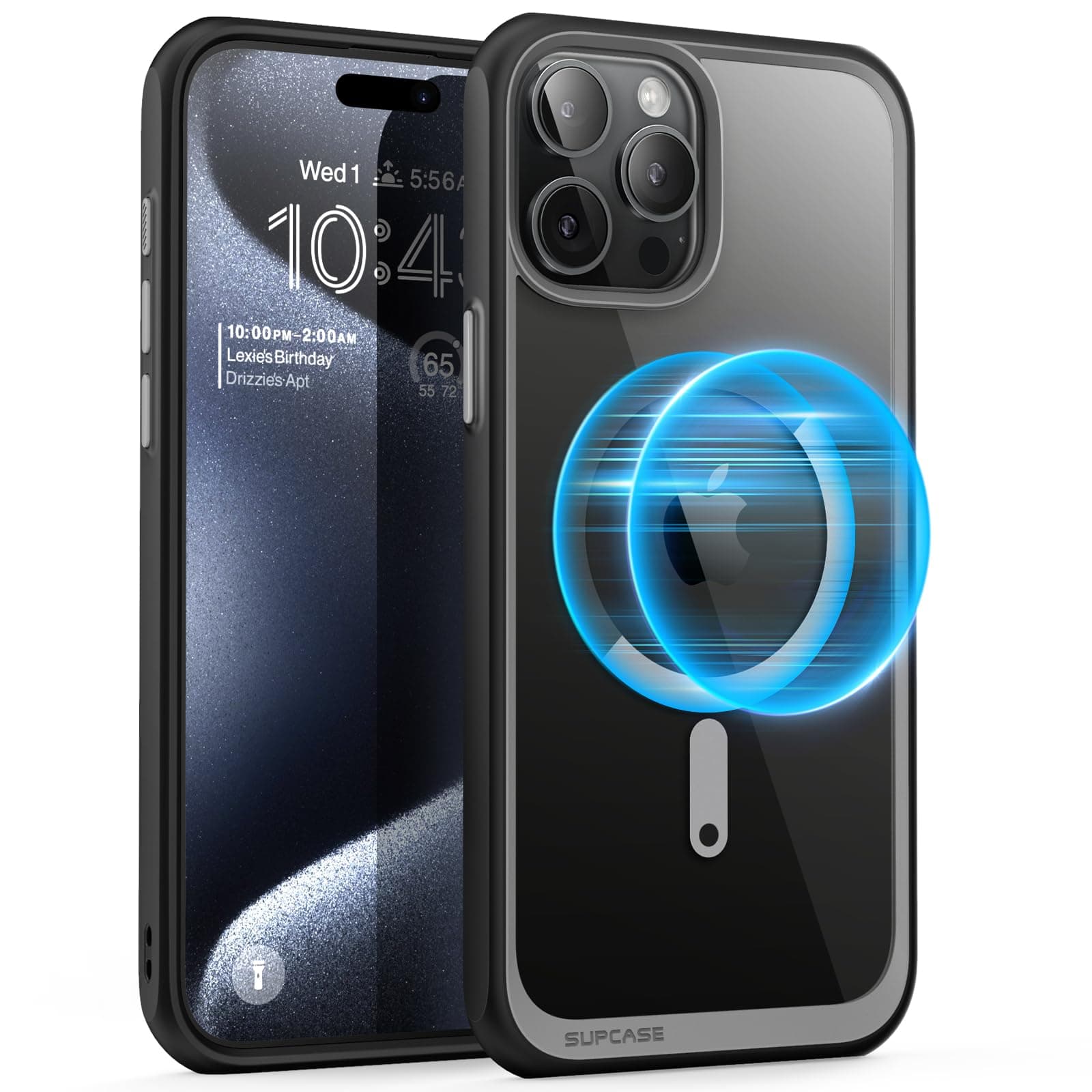 SUPCASE[Unicorn Beetle Style Series] Case Compatible with MagSafe for iPhone 15 Pro Max, 6.7 Inch (2023), Premium Hybrid Protective Clear Case - Black