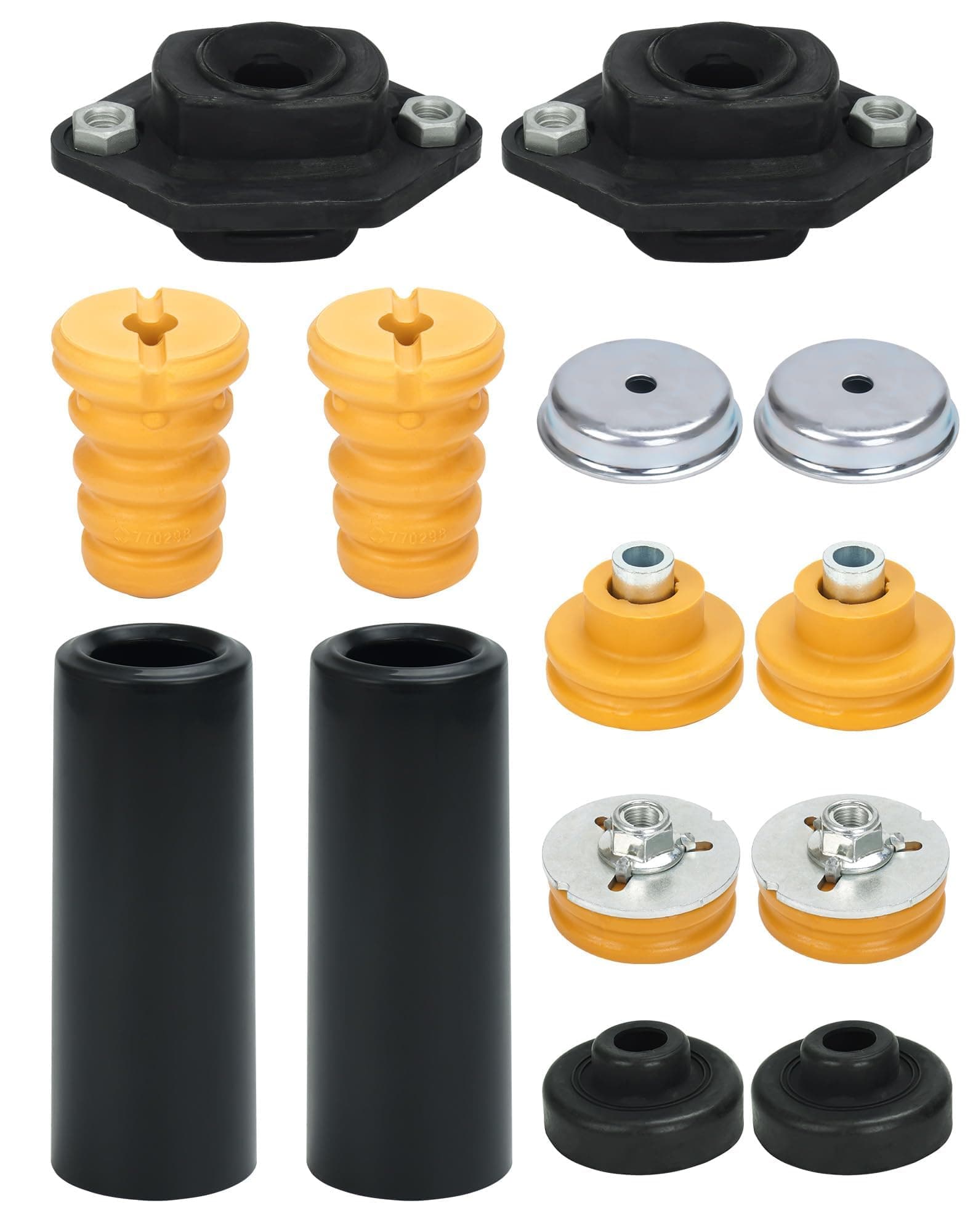 – Rear Upper Lower Shock Mounts Rear Shock Absorber Grommets & Bump Stops Kit Compatible for BW E82 E87 E90 E92 2006-2013 Replacement for 33526768544 33536767334 33506771737 33506771738 33506767010
