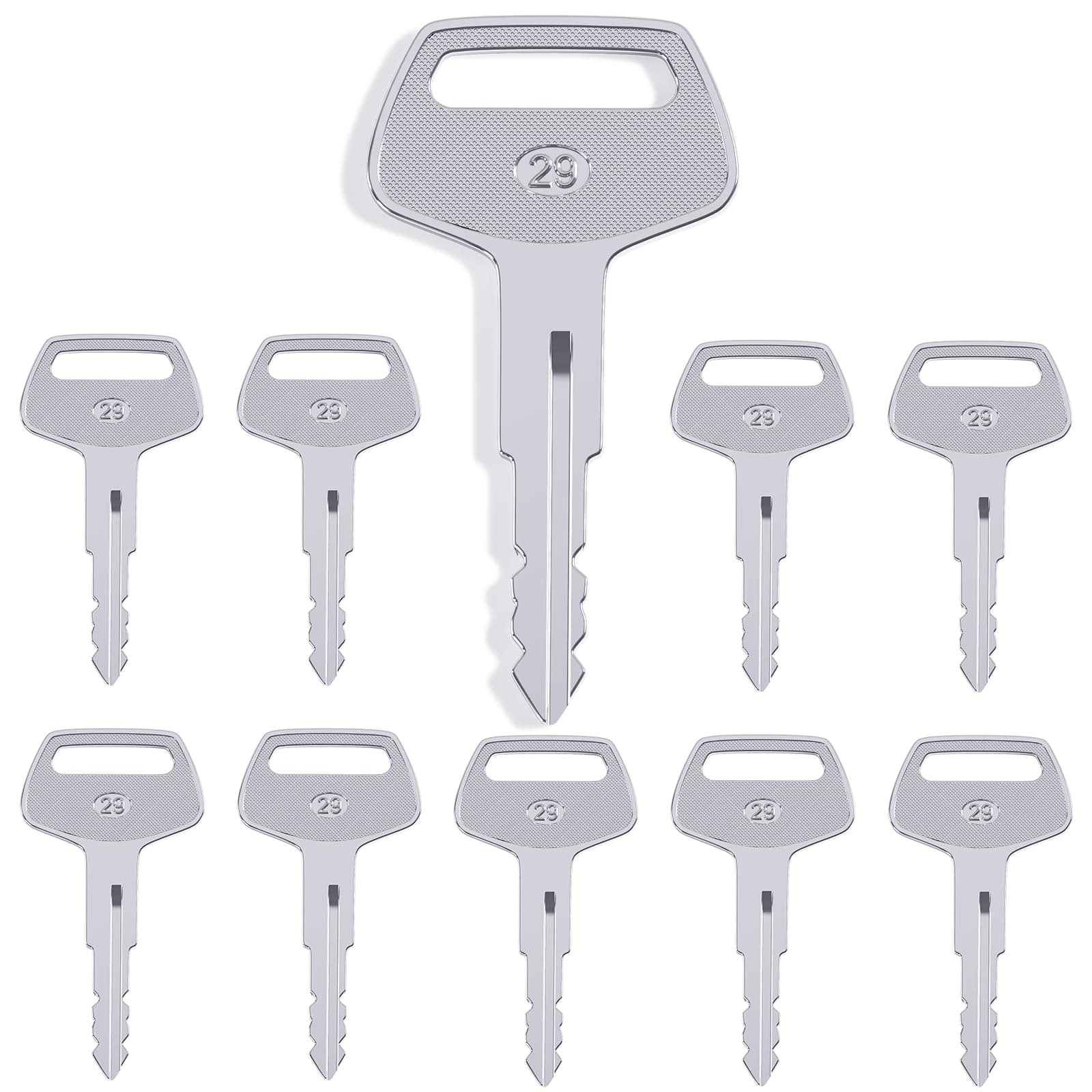Heavy Equipment Ignition Key, 10 Pack 787 Komatsu Key, Replaces OEM Part TR261434 Fit Excavators, Dozers, Loaders and Backhoes