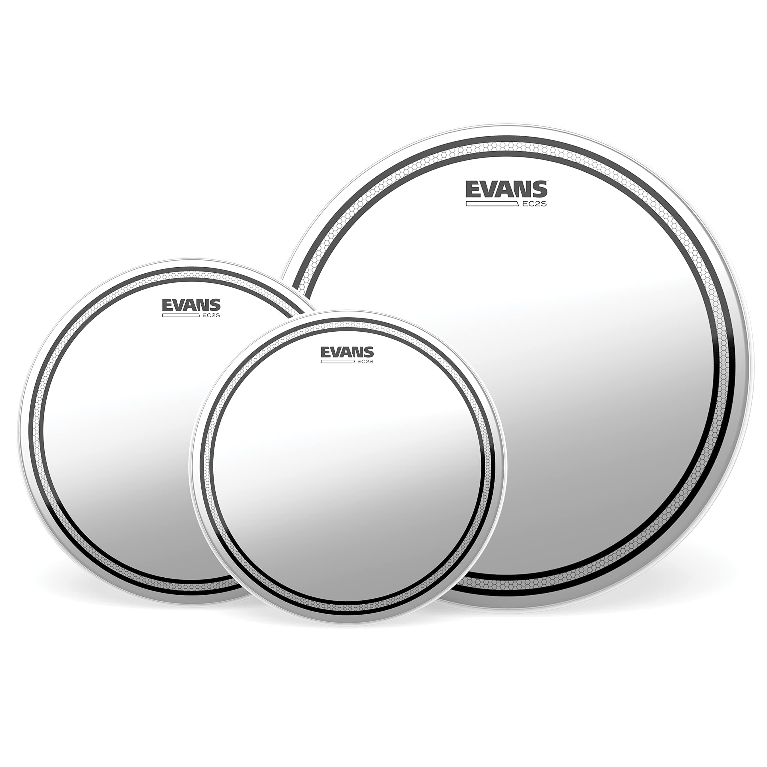 Evans Drum Heads - EC2S Clear Standard Pack (12", 13", 16") with 14" HD Dry Snare Batter