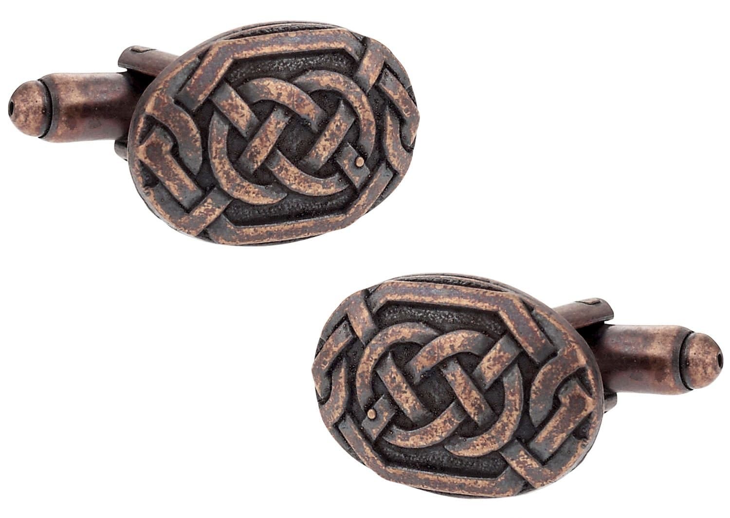 Irish Celtic Cufflinks in Bronze-Tone with Presentation Gift Box | Perfect for an Irish Wedding Groomsmen Gift Idea