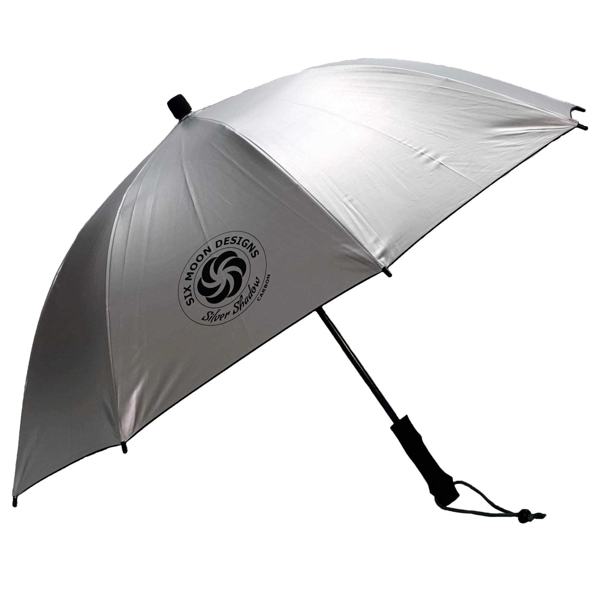 Silver Shadow Carbon - 6.8 oz Ultralight Hiking Umbrella - UPF 50+ Sun & Rain Protection - Hands-Free Ready for Thru-Hiking - Silver Reflective