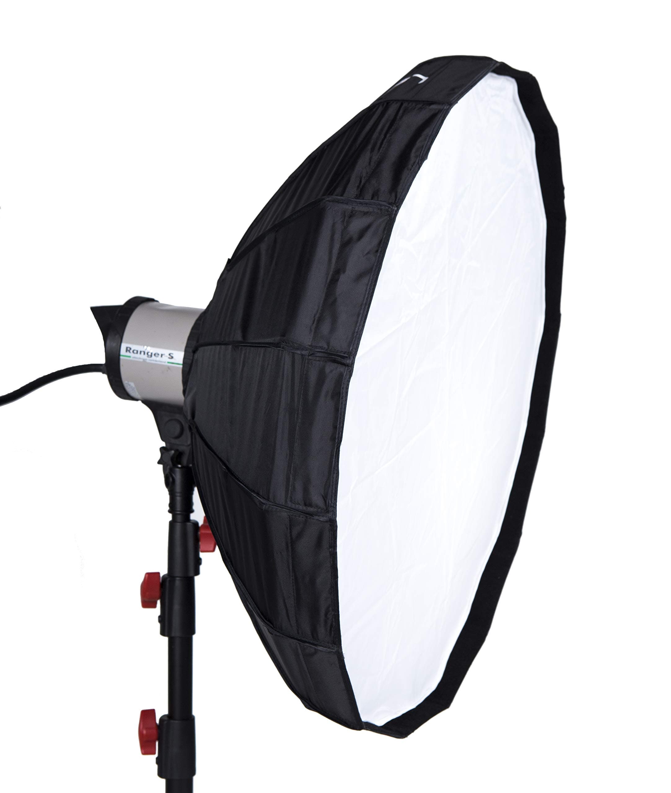 Foldable beauty dish 80 cm 23"16 folding folding parabolic troughs SILVER Easy to open with interior and exterior diffusers coated with UV and honeycomb 40 degrees to fit Lencarta/Bowens