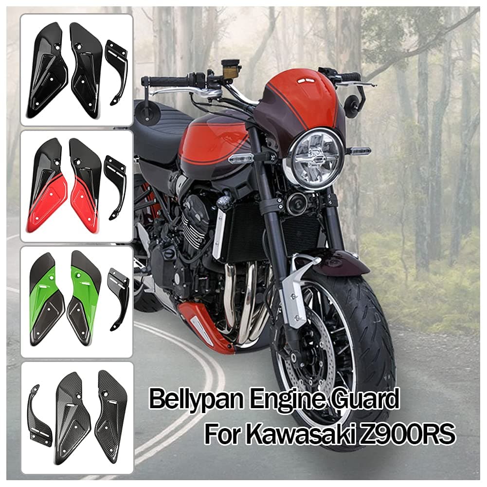Motorcycle Bellypan Engine Chassis Shroud Lower Panel Fairing Exhaust Shield Guard Protection Cover Body Frame Kit for Z900RS Z900 RS Z 900 RS 2018 2019 2020 2021 2022 2023 18-23 (Carbon Look)