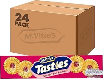 McVitie's Tasties Jam and Cream Sandwich Biscuits, 150g (Pack of 24)