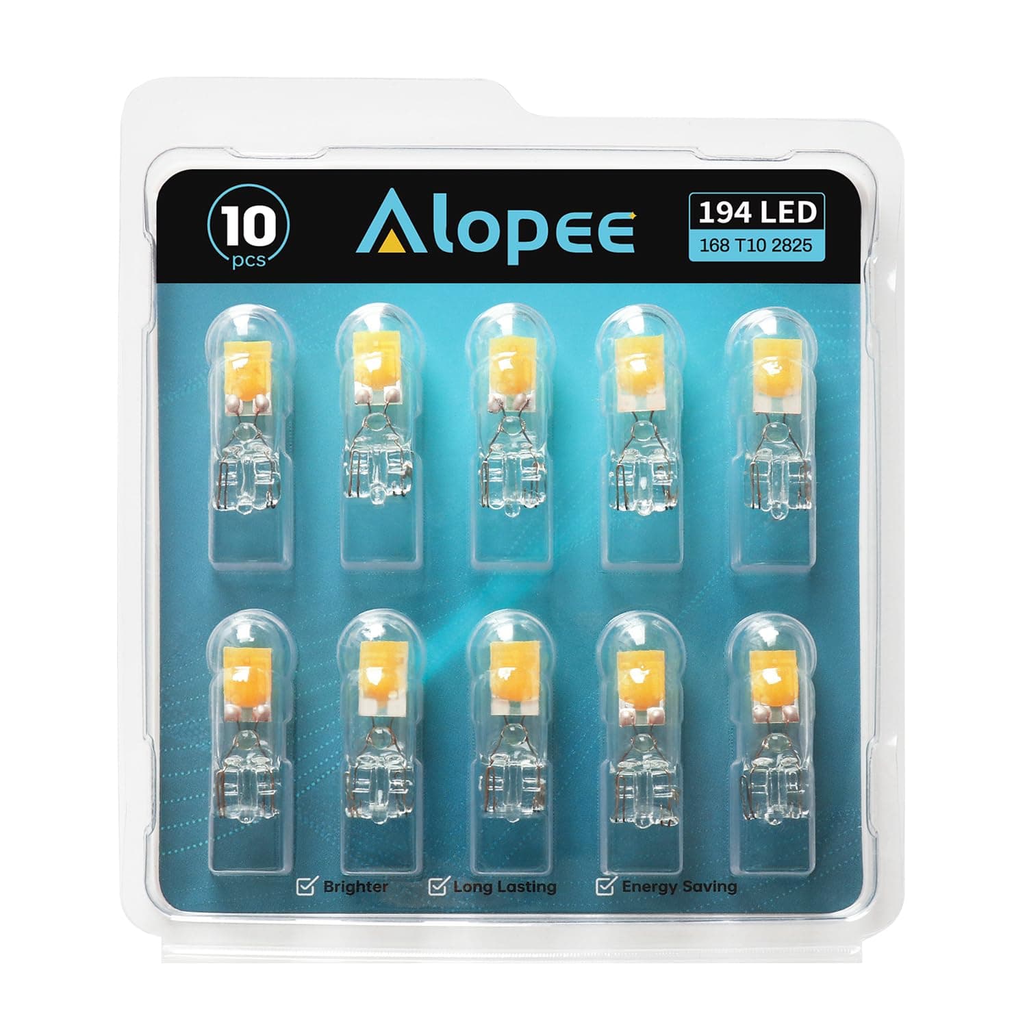 Alopee 10 Pack 194 Bulb Warm White Led 2700K Replacement for 168 194 W5W T10 ...