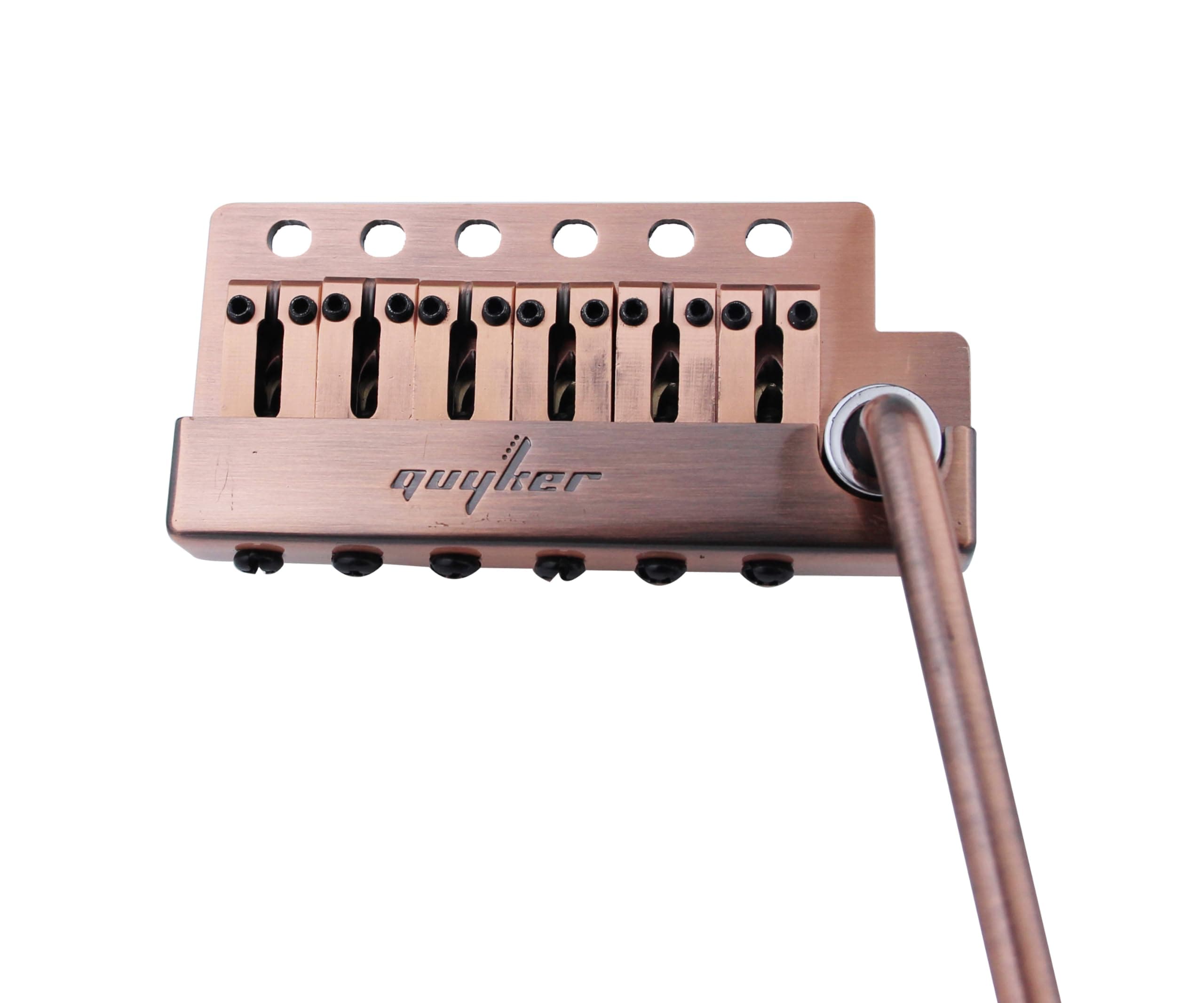 Guitar Tremolo Bridge String Spacing 10.8MM with Brass Saddle and Brass Block & Spring and Claw, Pop-In Vibrato Bar, Complete Install Kit, GG1009A Bronze