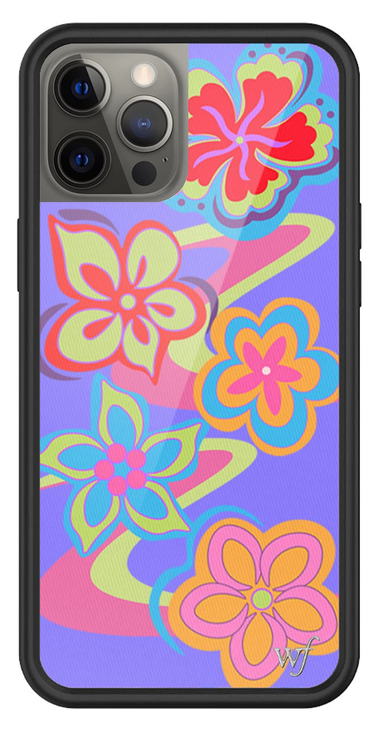 Wildflower Cases - Compatible with iPhone 12 Pro Max | Protective Black Bumper, 6.5ft Drop Test Certified, Women Owned Small Business | Trendy Red Purple Floral Summer Beach | Surf's Up
