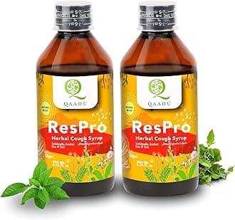 Respro Ayurvedic Cough Syrup 200 ml, Pack of 2| With Natural Herbs Pippali, Yashtimadhu, Tulsi, Dalchini | Instant Relief from Congestion and Sore Throat & Cough |