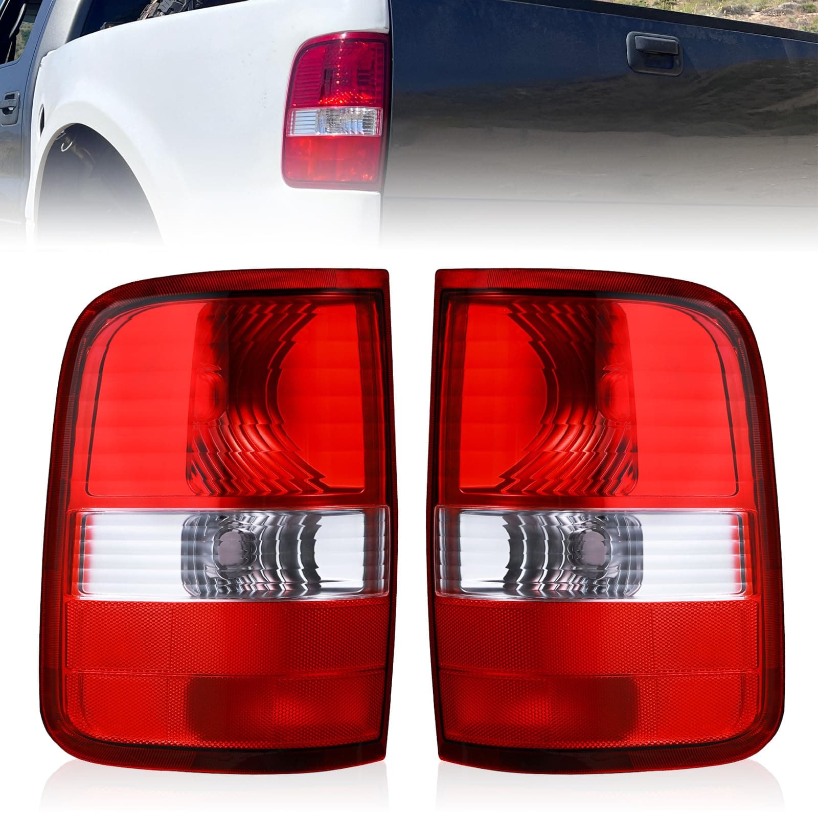 Boine Tail Light Compatible With 2004 2005 2006 2007 2008 Ford F150 F-150 Driver and Passenger Side Rear Light Brake Lamps