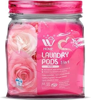 WBM Home Pods 5 in 1, Laundry Detergent Pacs, 32 Count, Rose Scent