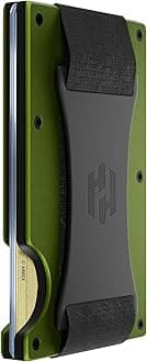 HayvenhurstWallet For Men - Reinvented Design Men's Wallet - Slim, Minimalistic & Seamless Card Case, Blocks RFID Scanners, Holds 12 Cards, Matte Olive, Cash Strap