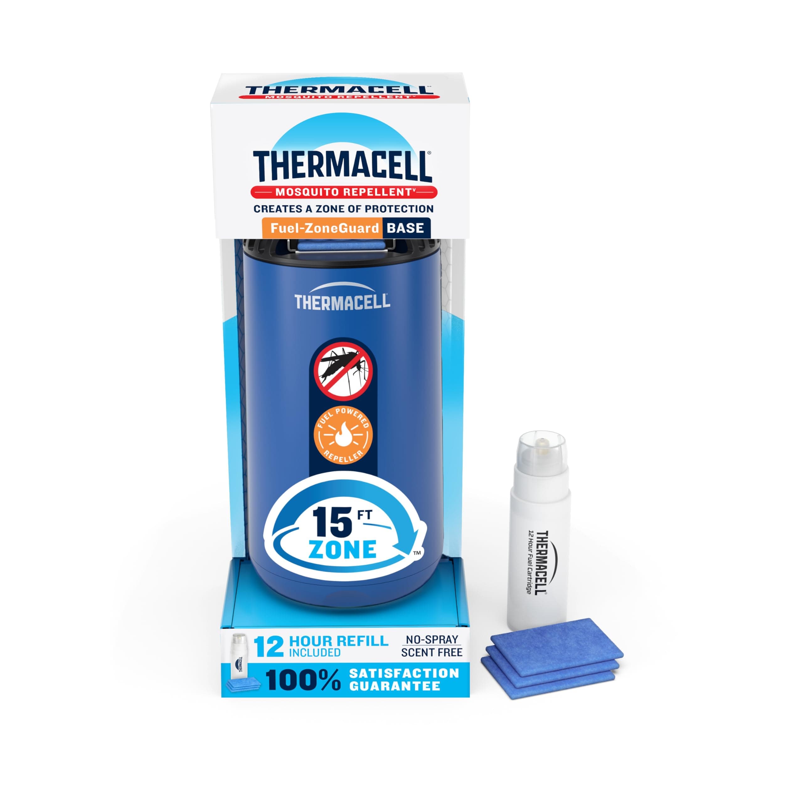 Thermacell Mosquito Repeller Patio Shield; Includes 12-Hour Refill; Highly Effective Mosquito Repellent for Patio; Bug Spray Alternative; Scent Free; No Candles or Flames