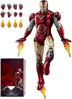 OVONNI 7 Inch MK6Ironman(1/10 Scale) Action Figure,Exquisite Painting Collectible Figure with Lots of Accessories
