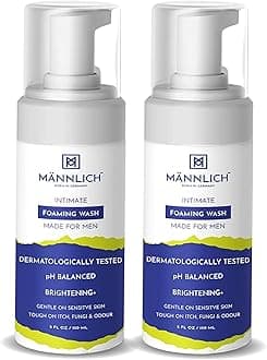 Mannlich Intimate Wash Relieves Itchiness & Odour, Prevents Fungal Growth, Genital Area, Neem, Eucalyptus Oil, 1% Salicylic & Lactic Acid Clear 150 ml (Pack of 2)