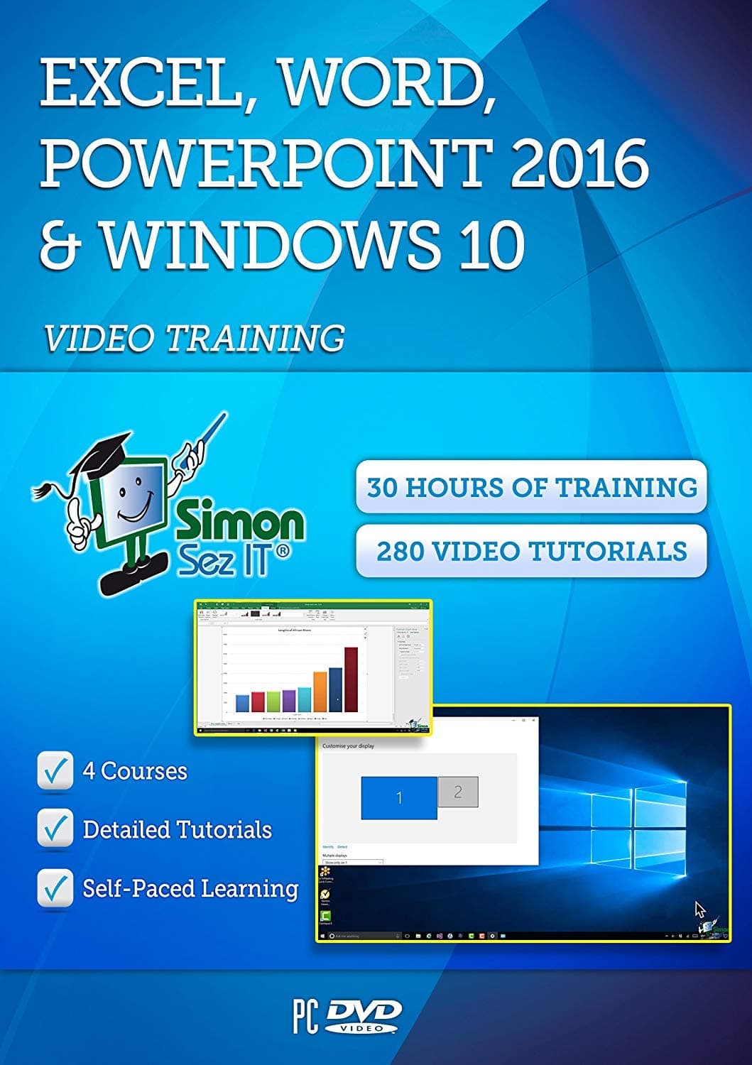 Microsoft Excel, Word, Powerpoint 2016 and Windows 10 - 30 Hours of Video Training Tutorials