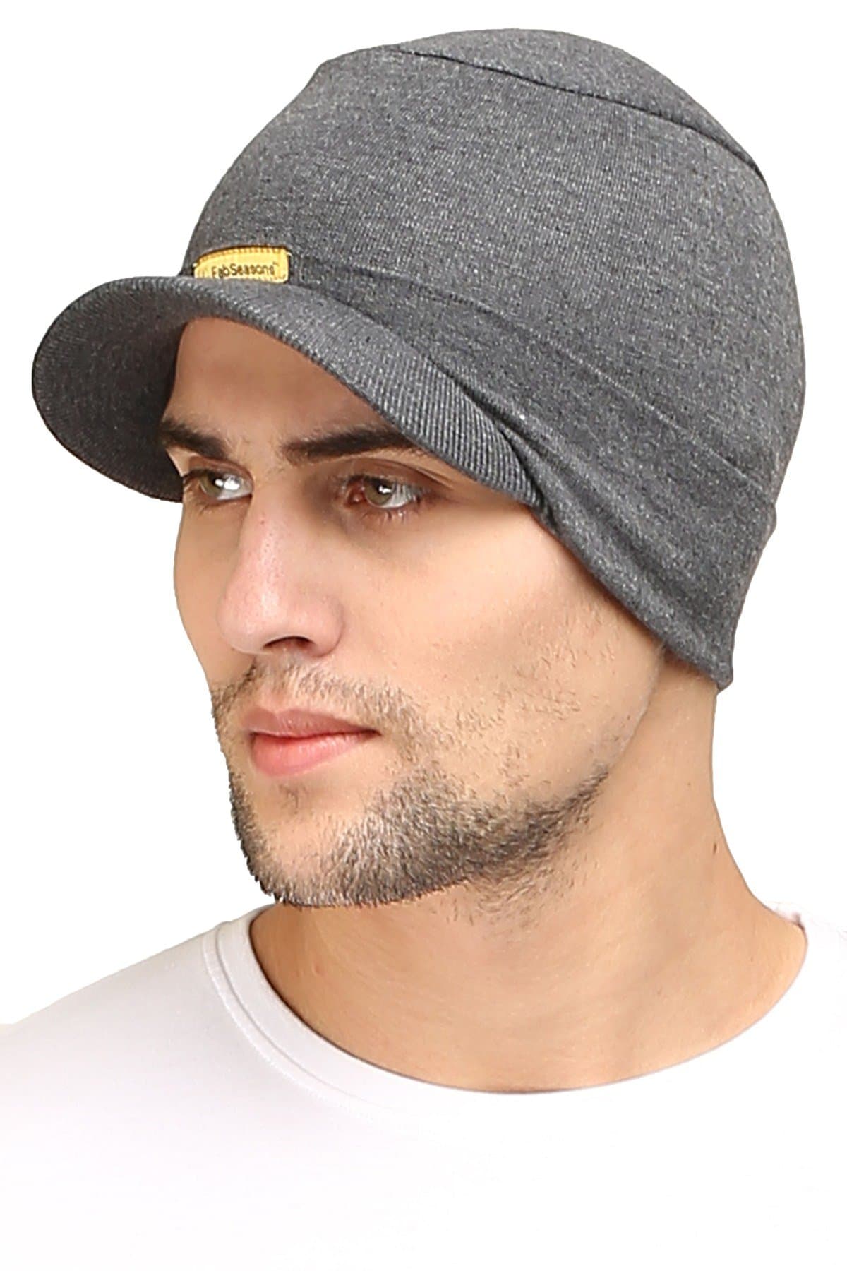 FabSeasons Cotton Skull Cap Charcoal Grey