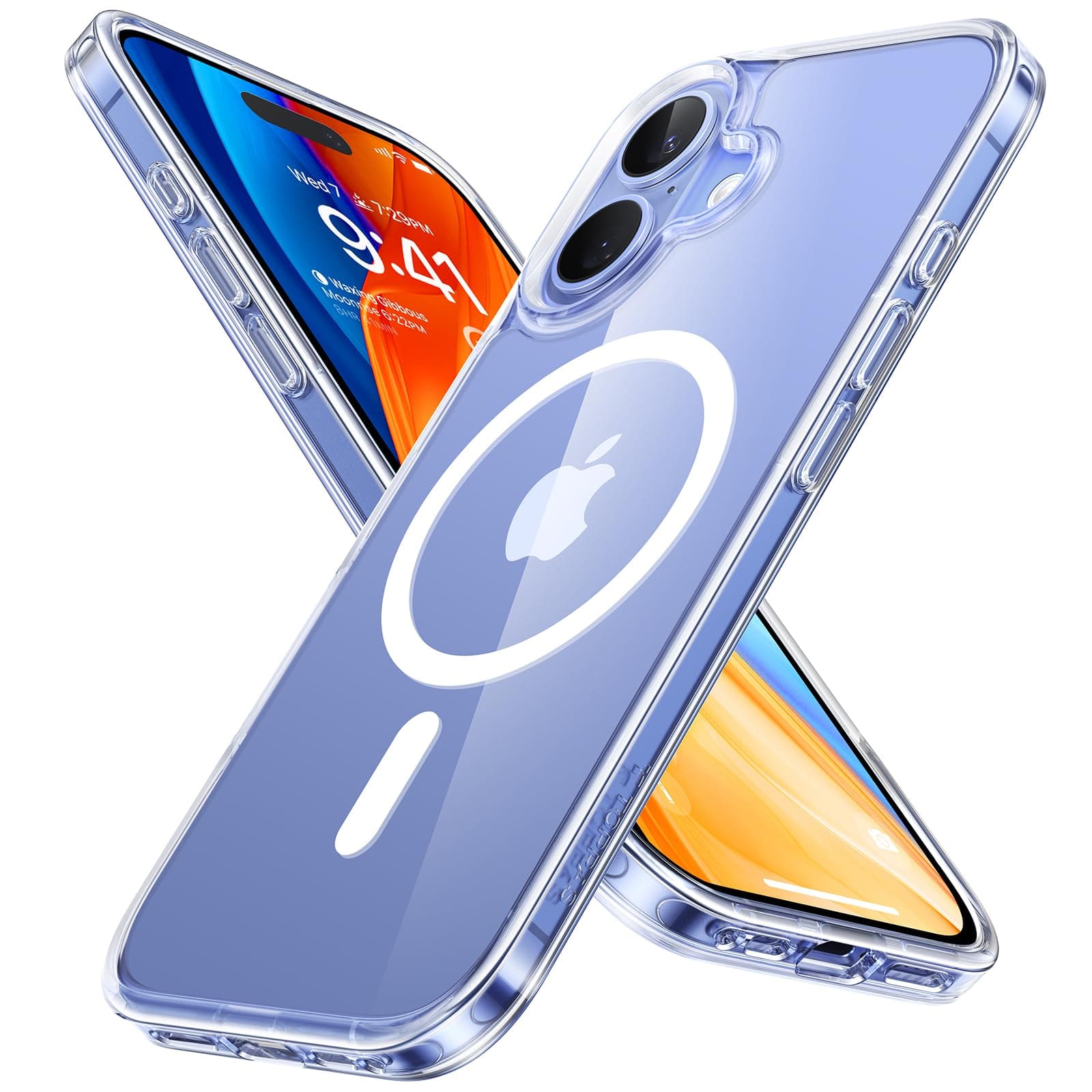 for iPhone 16 Plus Case with MagSafe, 12FT Military Grade Shockproof, 20W Safe & Fast Charging, 3 Colour Removable Buttons, Magnetic Protective for iPhone 16 Plus Cover, Diamond Clear