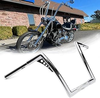 1-1/4" Fat Diablo Ape Hangers Handlebar Butterfly Wing bar for Harley Sportster Dyna Softail 1995-Up Road King (CHROME, 14 INCH)