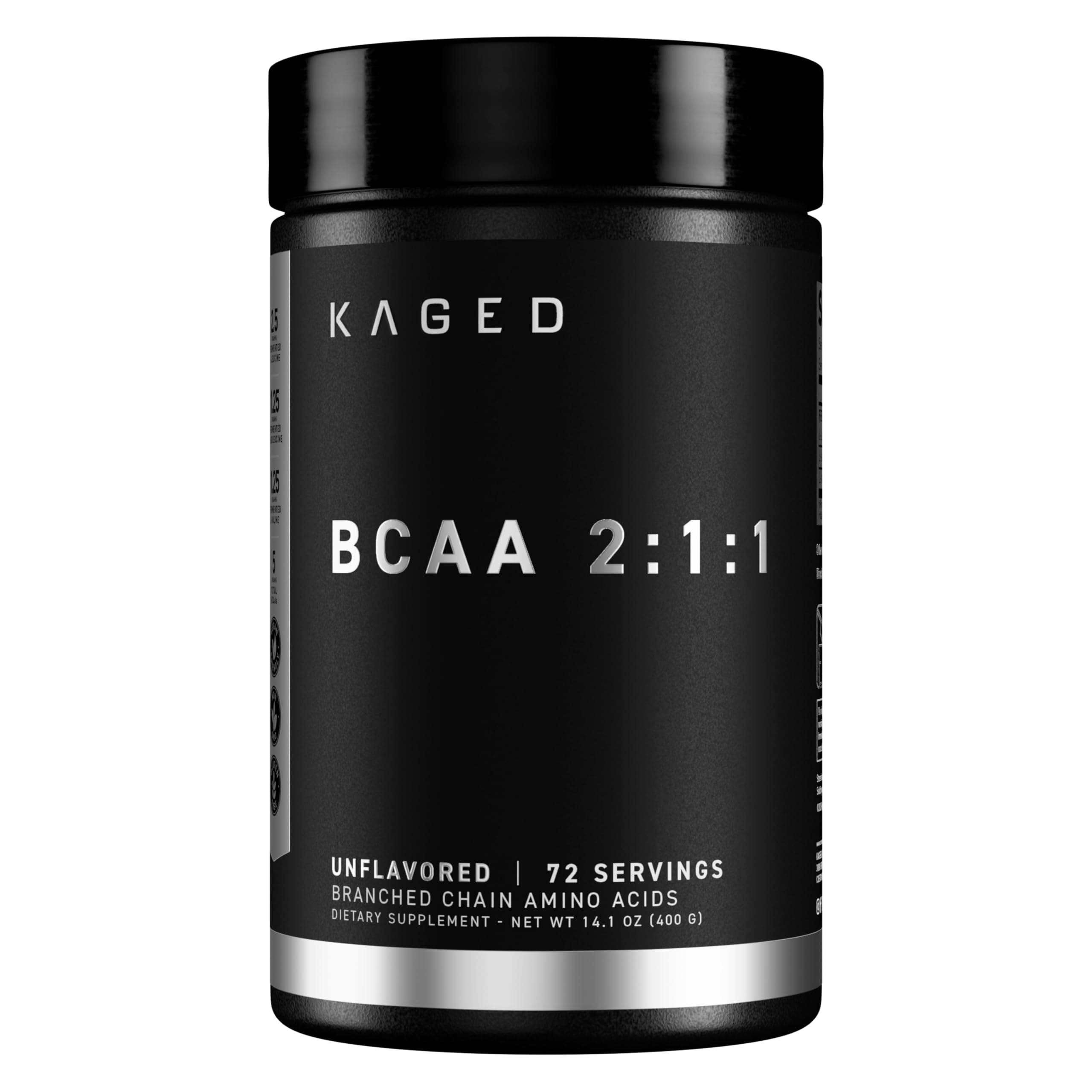 BCAA Powder, Kaged BCAAs Amino Acids, Fermented, Plant Based & Vegan Friendly Branched Chain Amino Acid, 5g BCAA Unflavored, Amino Acid Supplements for Men, 72 Servings
