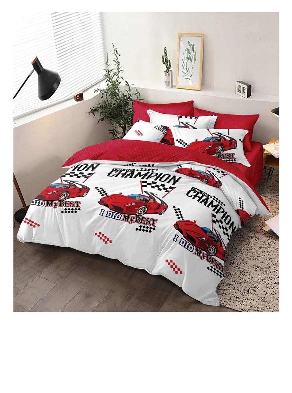 kids comforter set 4pcs set Cartoon character Single Size Comforter set 160x210cm, fitted sheets size (120x200)+30cm Cotton and polyester Modern Kids Bedding Set (FEIsnglcmfrt7)