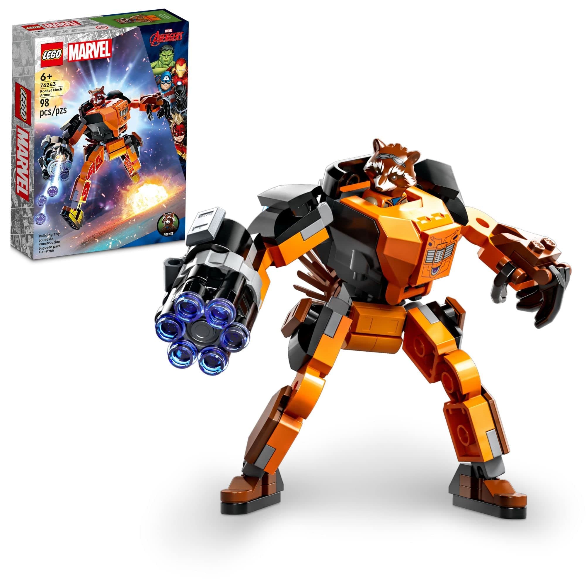 Marvel Rocket Mech Armor 76243 Building Toy Set; Marvel Studios’ Guardians of The Galaxy Gift for Ages 6+