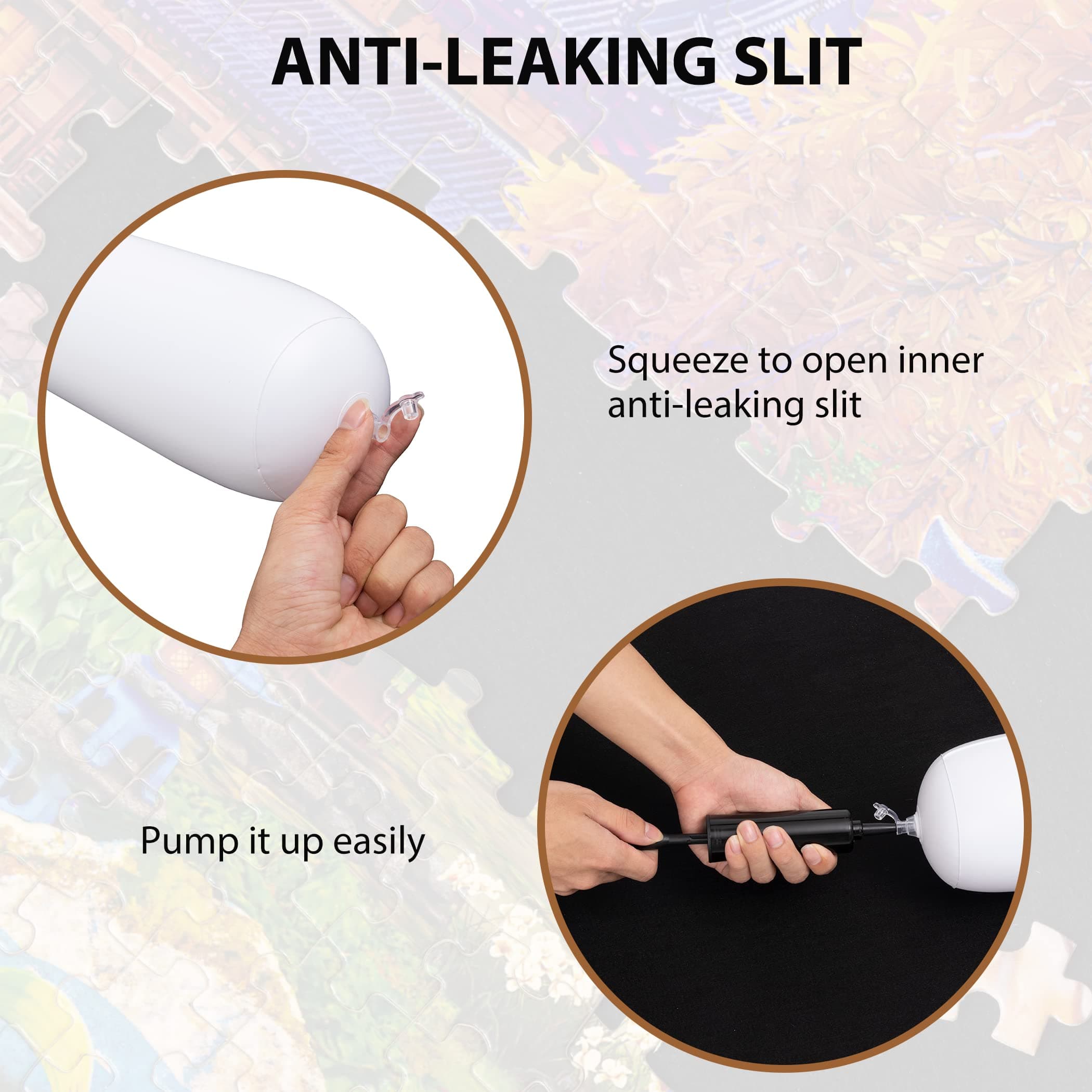 Becko US 3000 Piece Puzzle Mat Roll Up with Drawstring Bag & Black Pump, Jigsaw Felt Mat with Anti-leak Tube & 3 Elastic Bands for Easy Storage, Portable Puzzle Keeper for 3000 2000 1500 1000 Pieces