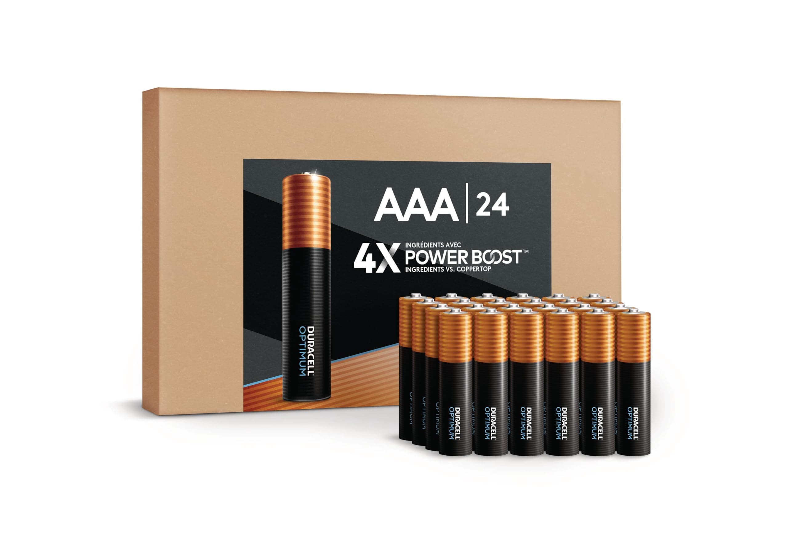 Optimum AAA Batteries 24 Count with POWER BOOST Ingredients, Re-closable Pack for a Quick, Easy Access and Organized Storage