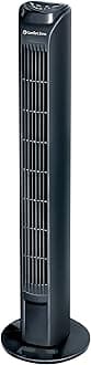 Comfort Zone Electric Oscillating Tower Fan with Remote and High-Performance Centrifugal Blades, 31 inch, 3 Speed, CZTFR1BK