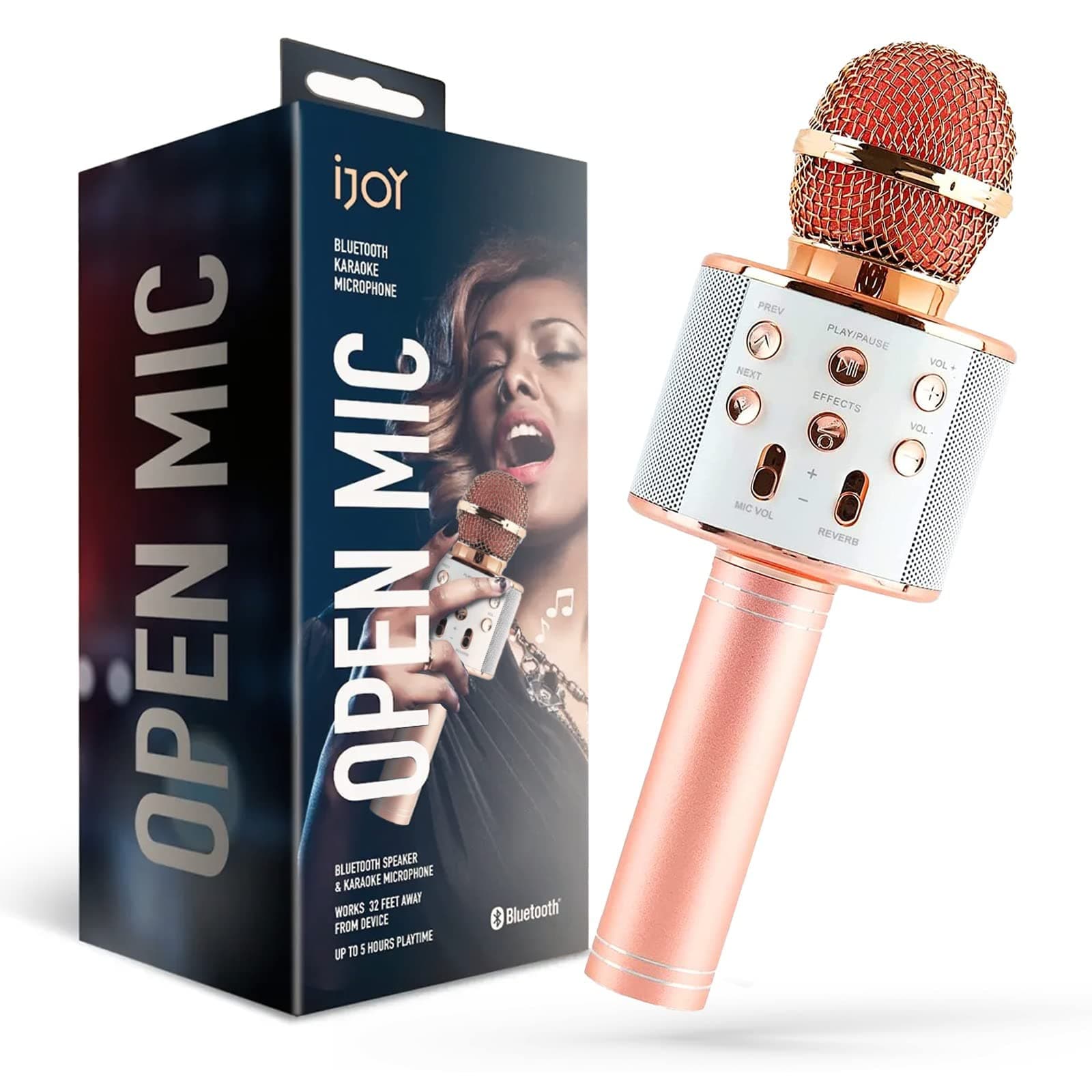 iJoy OPEN MIC - BLUETOOTH KARAOKE MICROPHONE - ROSE GOLD/WHITE